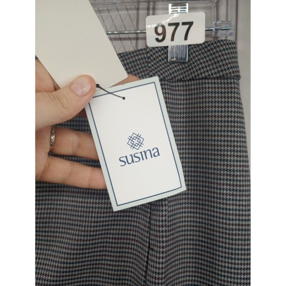 NWT Nordstrom Rack Susina Designer Mini Skirt SZ 10P Navy Indigo Plaid Full Zip - Picture 3 of 16